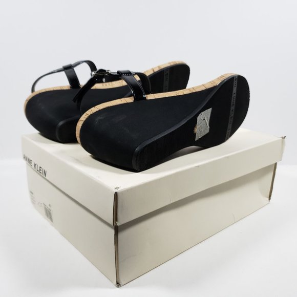 Anne Klein Women's Italia Wedge Sandal - Black 9M - Picture 3 of 4